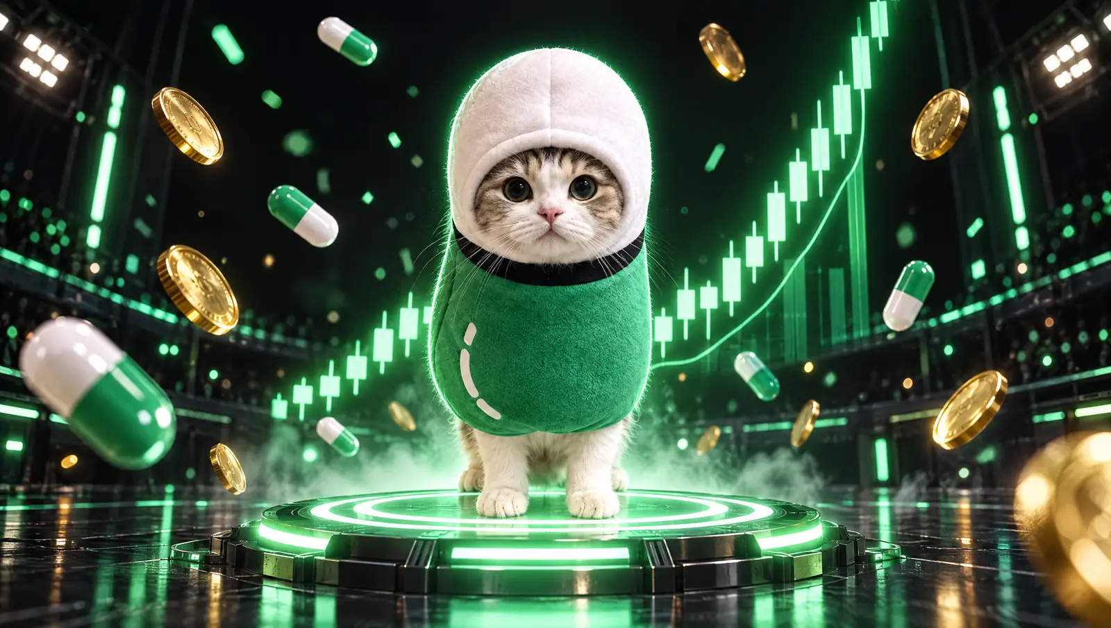 The pumped pussy cat on a launch pad